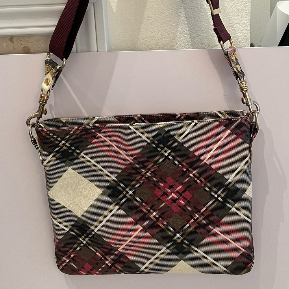 Vivienne Westwood Derby Check Canvas Shoulder Bag